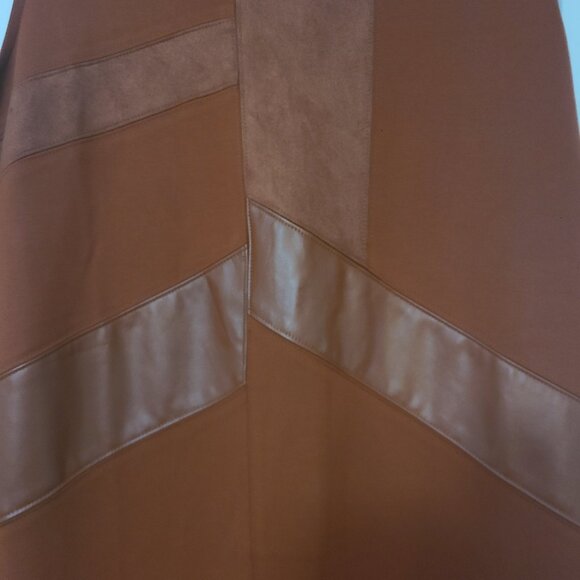Colleen Lopez fall sleeveless rust dress faux leather 1X - Picture 5 of 8